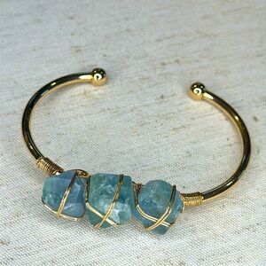 Fluorite 3 stone bracelet